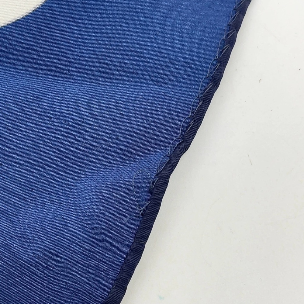 Chanel Navy White Mademoiselle Gripoix Silk Scarf - Picture 13 of 16
